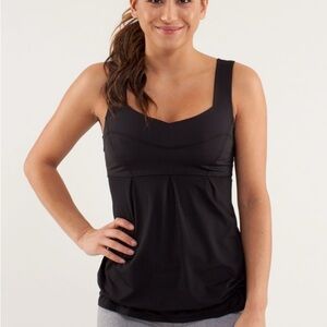 Lululemon Run Tame Me Black Fitted Sleeveless Tank Top
